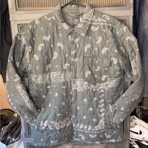 Men’s Original Use Quilted Paisley Print Men's Jacket - Gray